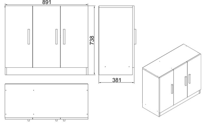 Hanah Home Armario Multiusos Vo5-W Blanco Hanah Home Armario Multiusos Vo5-W Blanco